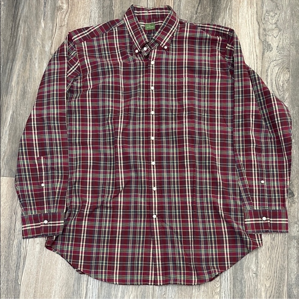 Sid Mashburn Plaid Button Down Shirt Mens Size XL